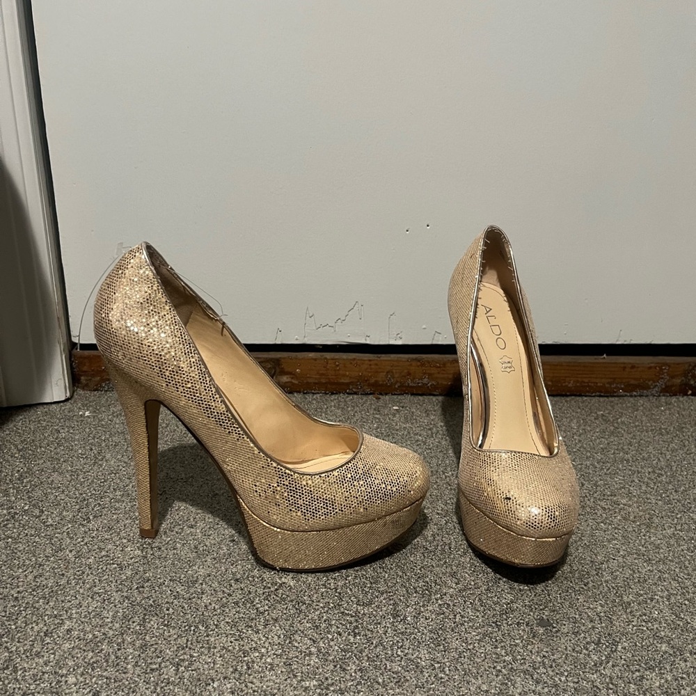 Sequin glitter heels